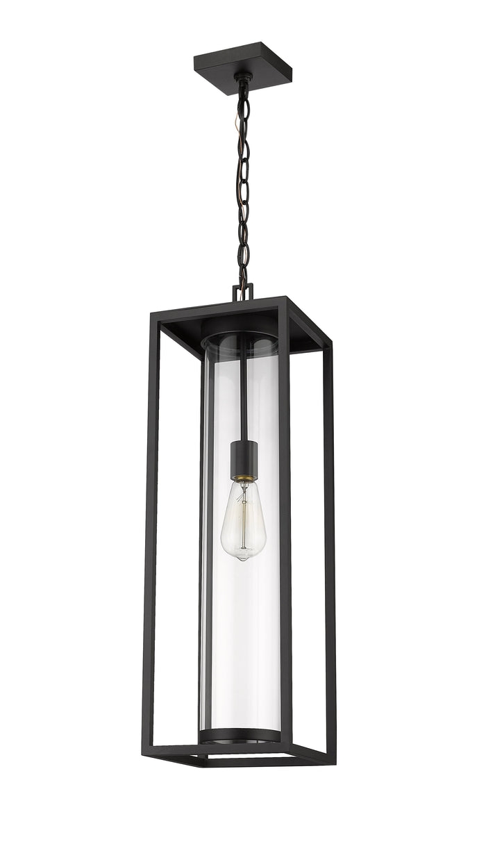 Outdoor Chain Mount Ceiling Fixture Z-Lite 584CHB-BK Black Dunbroch 1 Light Outdoor Chain Mount Ceiling Fixture Z-Lite