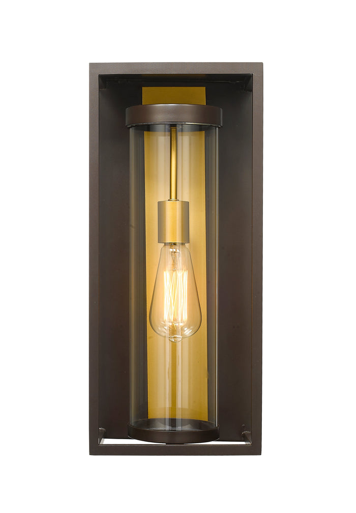 Outdoor Wall Light Z-Lite 584M-DBZ-OBS Deep Bronze + Outdoor Brass Dunbroch 1 Light Outdoor Wall Light Z-Lite