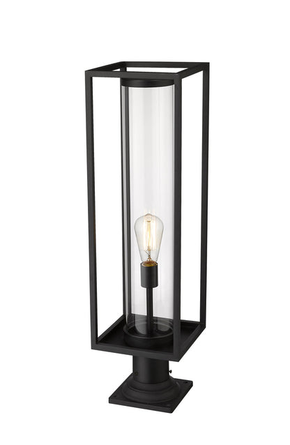 Outdoor Pier Mounted Fixture Z-Lite 584PHBR-533PM-BK Black Dunbroch 1 Light Outdoor Pier Mounted Fixture Z-Lite