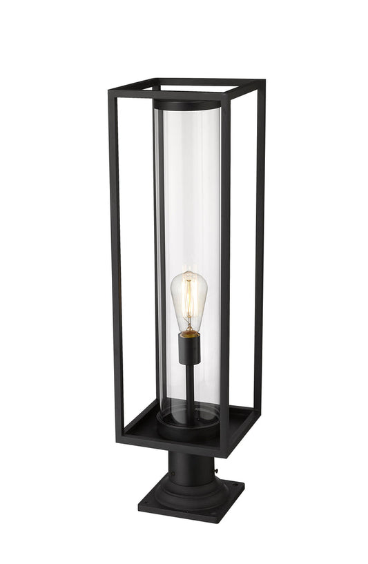 Outdoor Pier Mounted Fixture Z-Lite 584PHBR-533PM-BK Black Dunbroch 1 Light Outdoor Pier Mounted Fixture Z-Lite