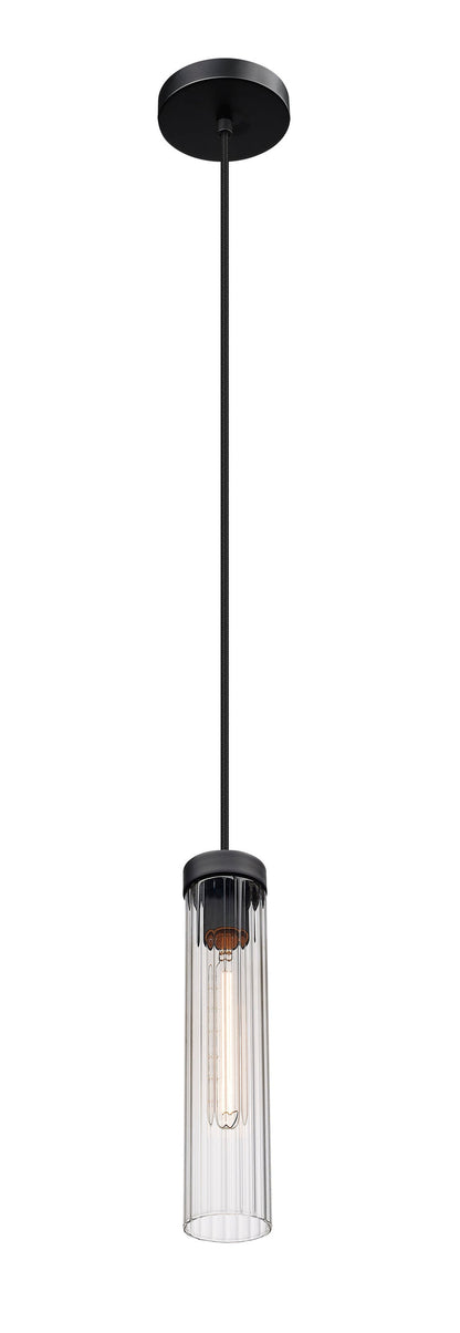 Pendant Z-Lite 740P-MB Matte Black Beau 1 Light Pendant Z-Lite