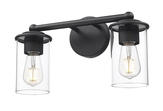 Vanity Z-Lite 742-2V-MB Matte Black Thayer 2 Light Vanity Z-Lite