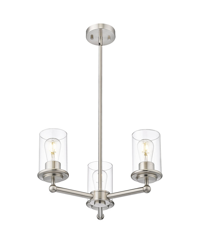 Chandelier Z-Lite 742-3BN Brushed Nickel Thayer 3 Light Chandelier Z-Lite