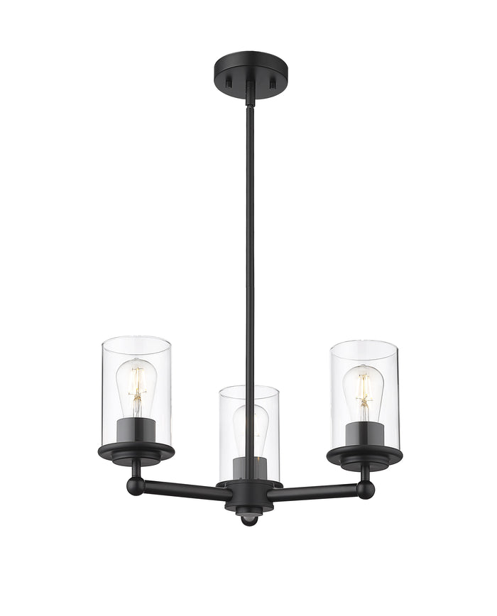 Chandelier Z-Lite 742-3MB Matte Black Thayer 3 Light Chandelier Z-Lite