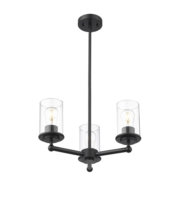 Chandelier Z-Lite 742-3MB Matte Black Thayer 3 Light Chandelier Z-Lite