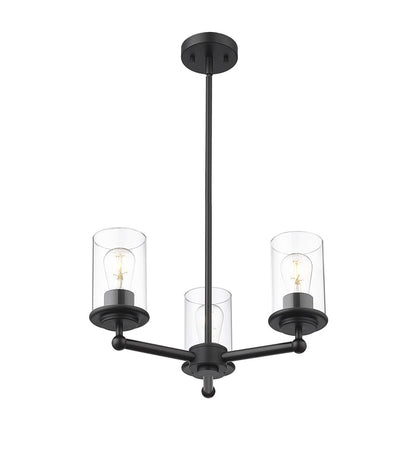 Chandelier Z-Lite 742-3MB Matte Black Thayer 3 Light Chandelier Z-Lite