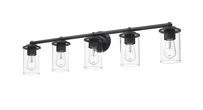 Vanity Z-Lite 742-5V-MB Matte Black Thayer 5 Light Vanity Z-Lite