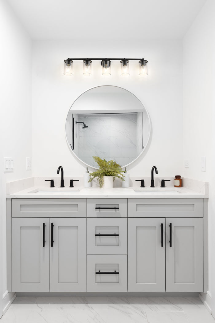 Vanity Z-Lite 742-5V-MB Matte Black Thayer 5 Light Vanity Z-Lite