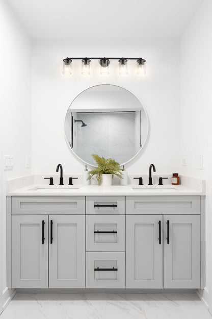 Vanity Z-Lite 742-5V-MB Matte Black Thayer 5 Light Vanity Z-Lite