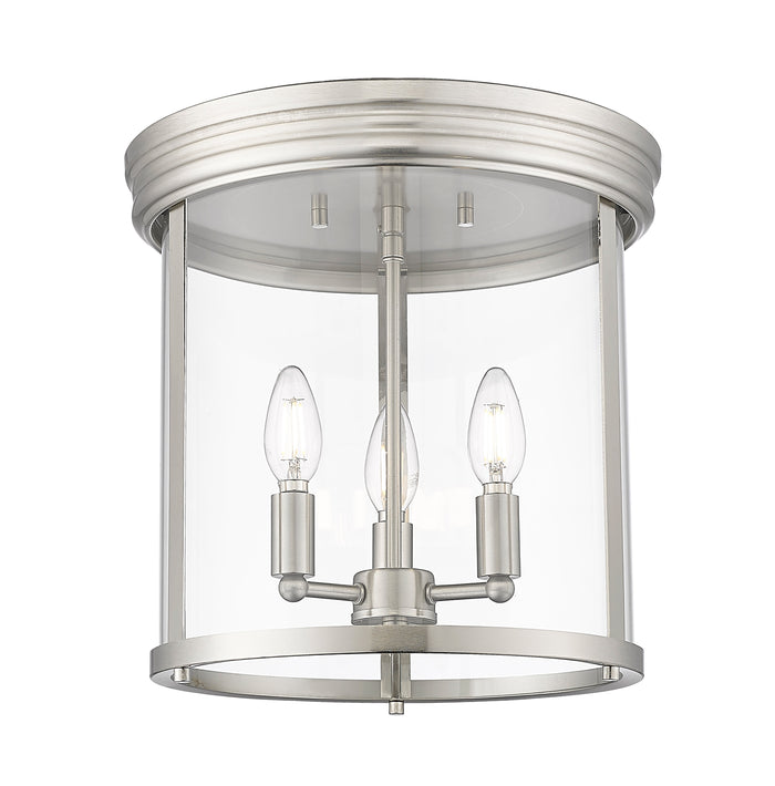 Flush Mount Z-Lite 742F13-BN Brushed Nickel Thayer 3 Light Flush Mount Z-Lite