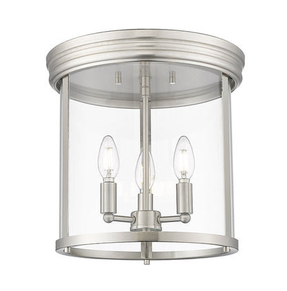 Flush Mount Z-Lite 742F13-BN Brushed Nickel Thayer 3 Light Flush Mount Z-Lite