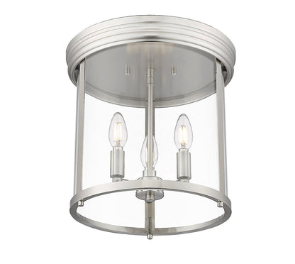 Flush Mount Z-Lite 742F13-BN Brushed Nickel Thayer 3 Light Flush Mount Z-Lite