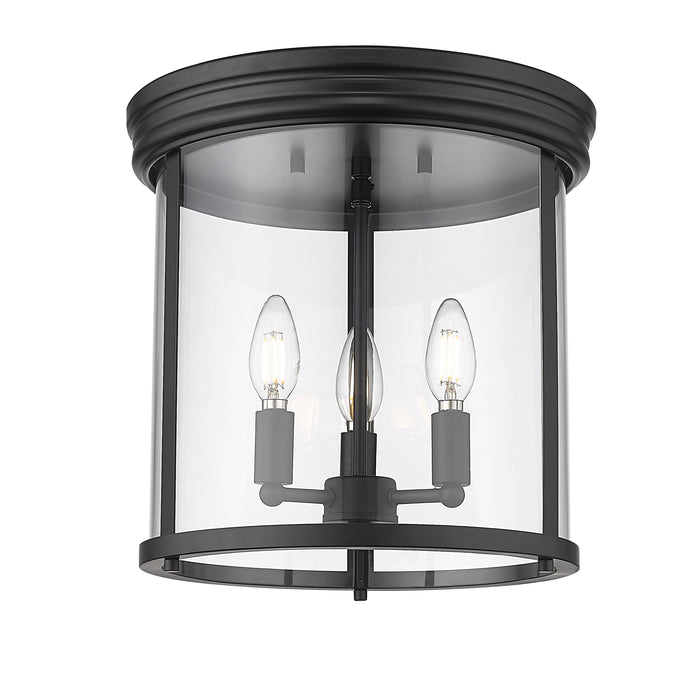 Flush Mount Z-Lite 742F13-MB Matte Black Thayer 3 Light Flush Mount Z-Lite