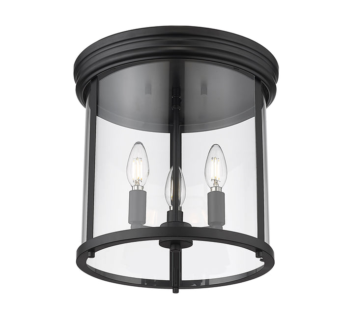 Flush Mount Z-Lite 742F13-MB Matte Black Thayer 3 Light Flush Mount Z-Lite