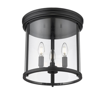 Flush Mount Z-Lite 742F13-MB Matte Black Thayer 3 Light Flush Mount Z-Lite