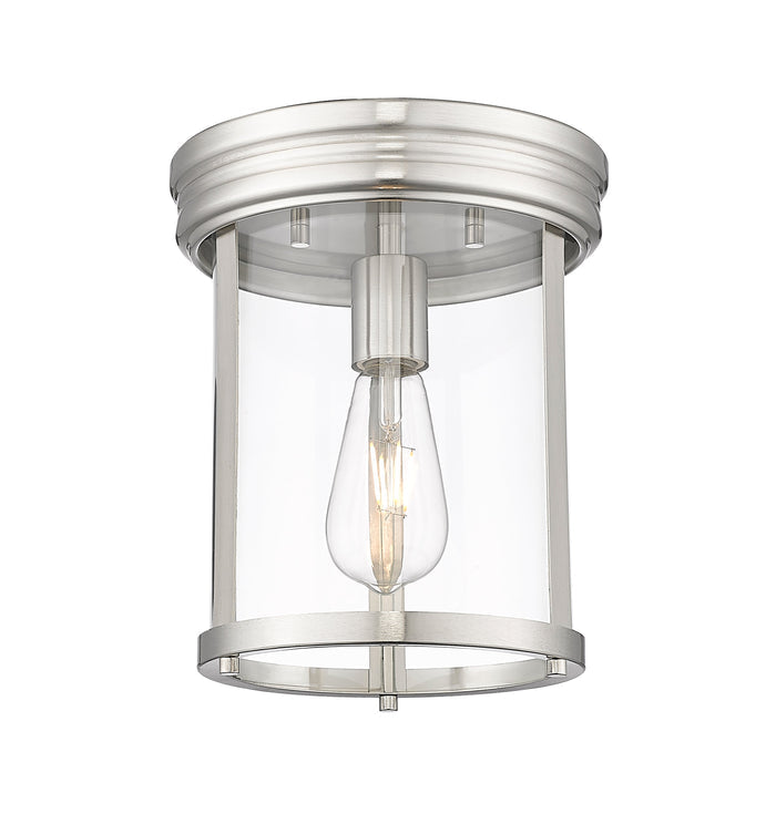 Flush Mount Z-Lite 742F9-BN Brushed Nickel Thayer 1 Light Flush Mount Z-Lite