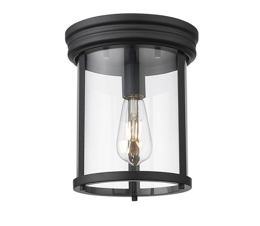 Flush Mount Z-Lite 742F9-MB Matte Black Thayer 1 Light Flush Mount Z-Lite