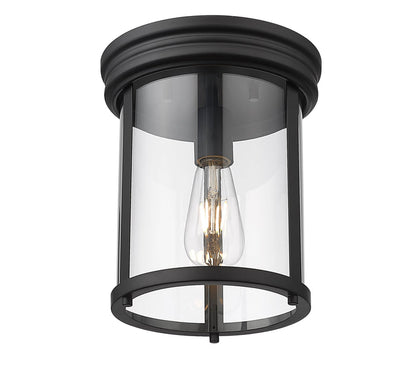 Flush Mount Z-Lite 742F9-MB Matte Black Thayer 1 Light Flush Mount Z-Lite