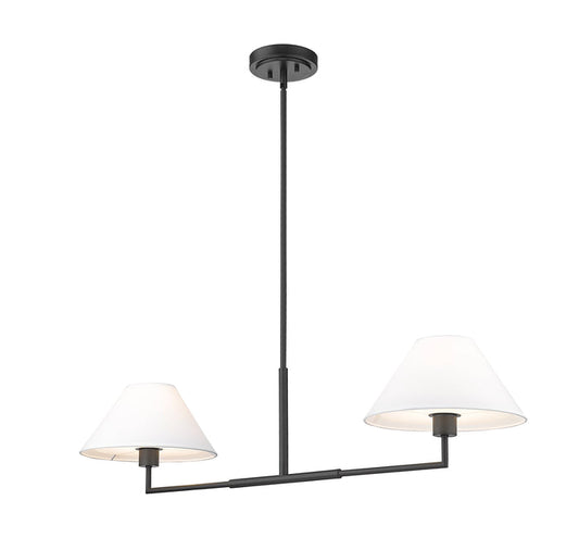 Chandelier Z-Lite 744-42L-MB Matte Black Leila 2 Light Chandelier Z-Lite
