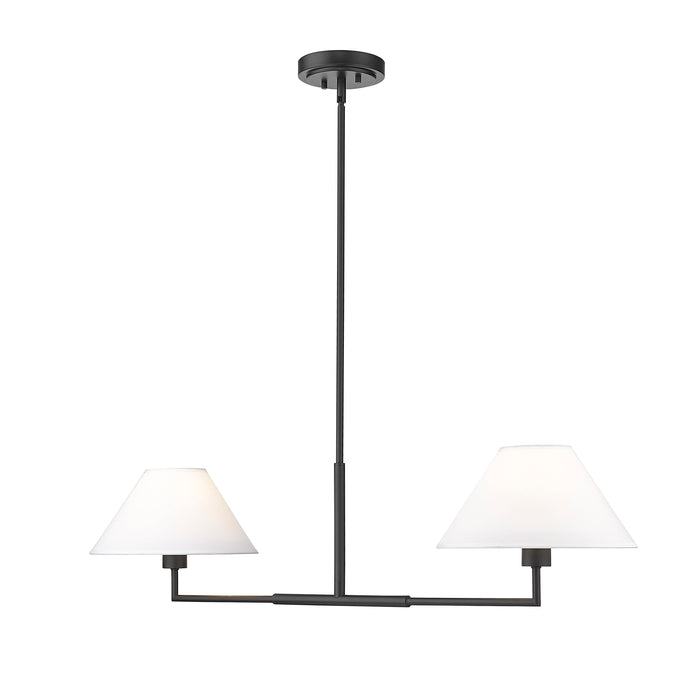 Chandelier Z-Lite 744-42L-MB Matte Black Leila 2 Light Chandelier Z-Lite